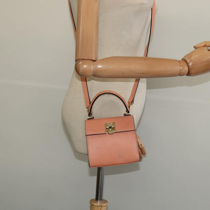 Celine Vintage Convertible Turnlock Top Handle Bag Leather, ORANGE, LEATHER, Handbag