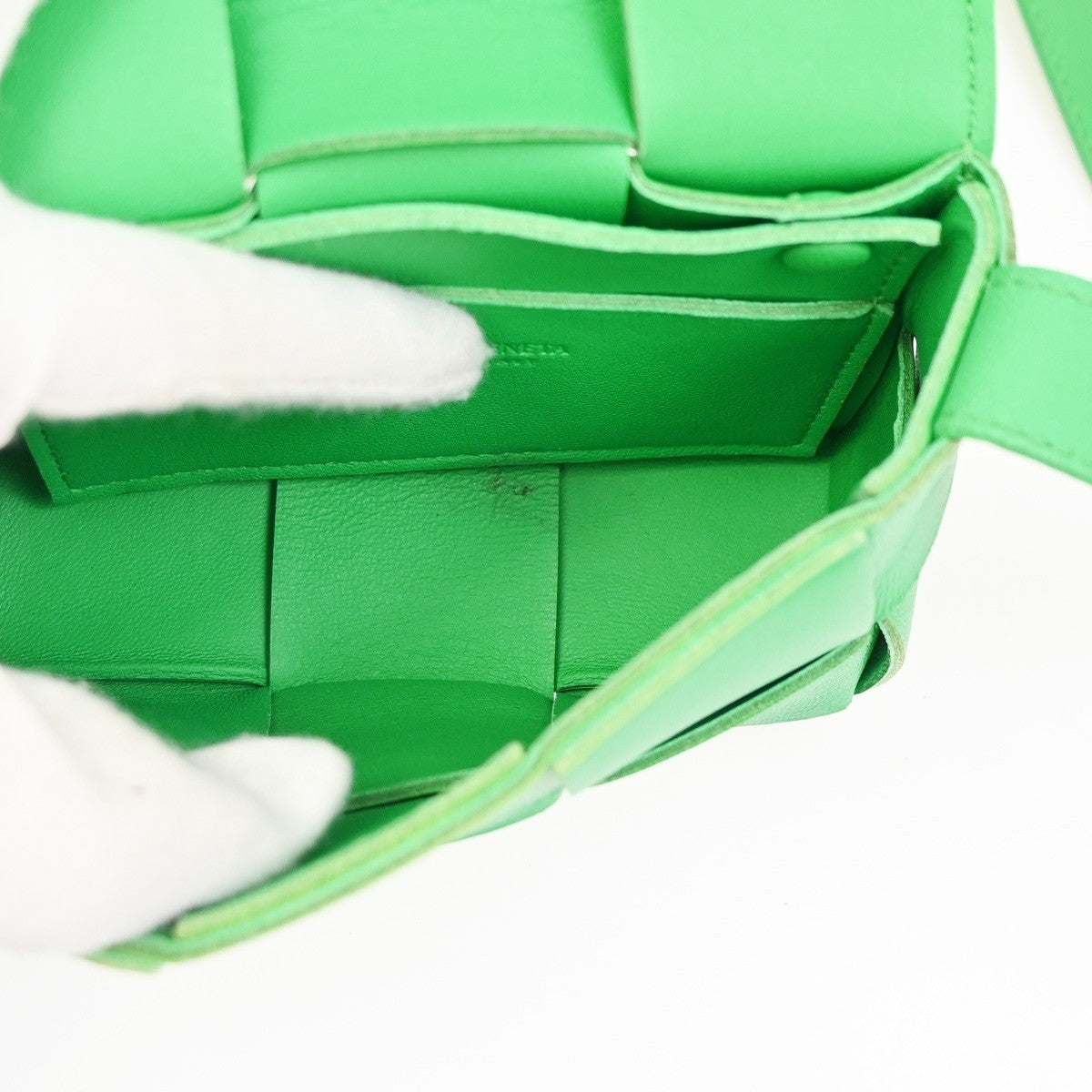 Bottega Veneta Cassette Crossbody Bag Maxi Intrecciato Leather, Green, Leather, Shoulder Bag