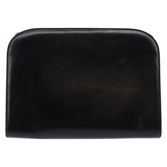 Salvatore Ferragamo Vintage Gancini Chain Shoulder Bag Leather, BLACK, LEATHER, Shoulder bag