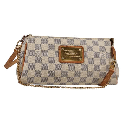 Louis Vuitton Eva Handbag Damier, WHITE, CANVAS, Shoulder bag