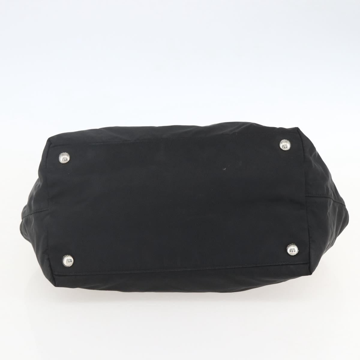 Prada Bow Tote Tessuto with Leather, BLACK, NYLON, Handbag