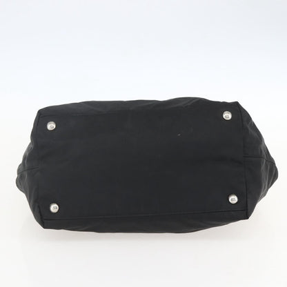 Prada Bow Tote Tessuto with Leather, BLACK, NYLON, Handbag