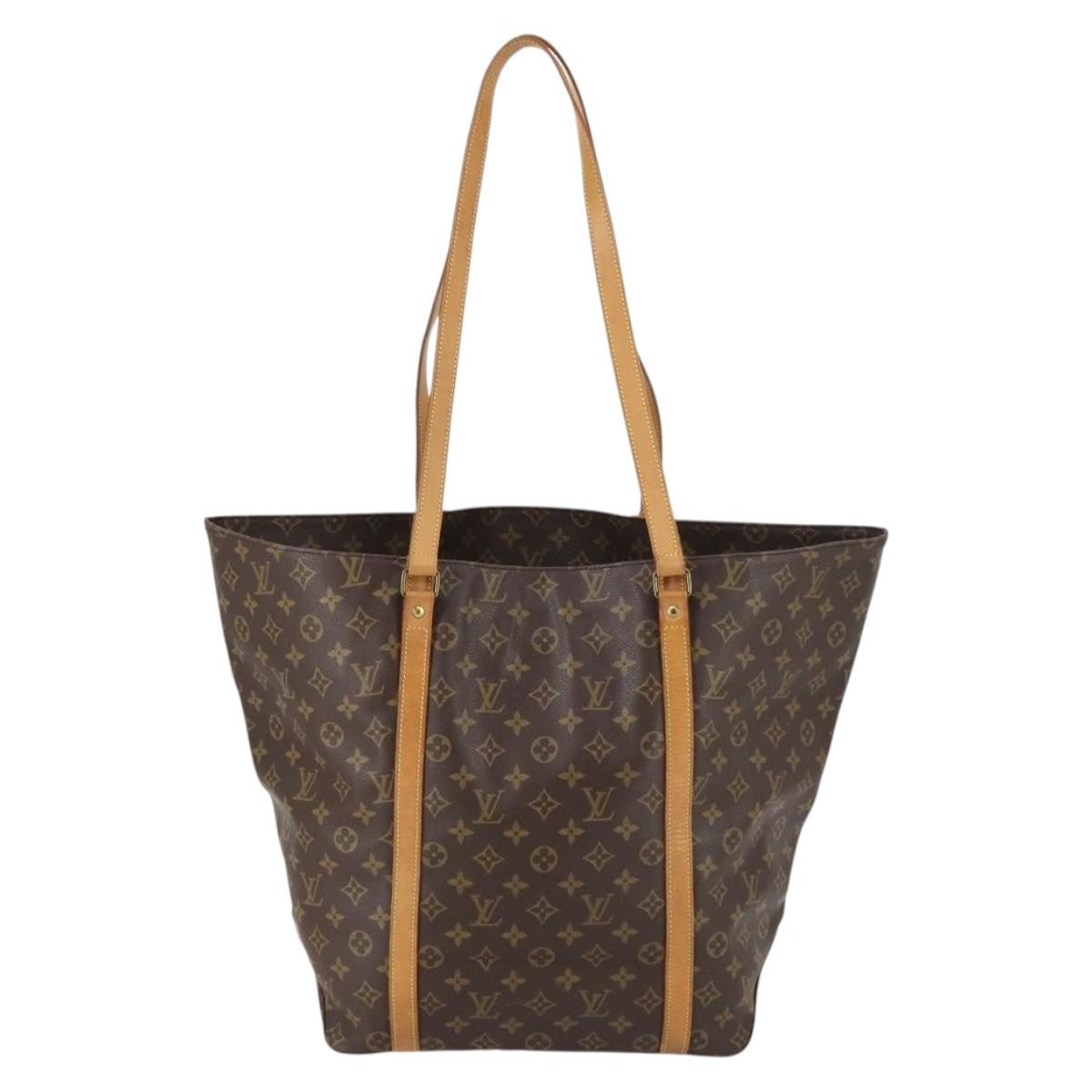 Louis Vuitton Shopping Sac Handbag Monogram Canvas, BROWN, CANVAS, Handbag