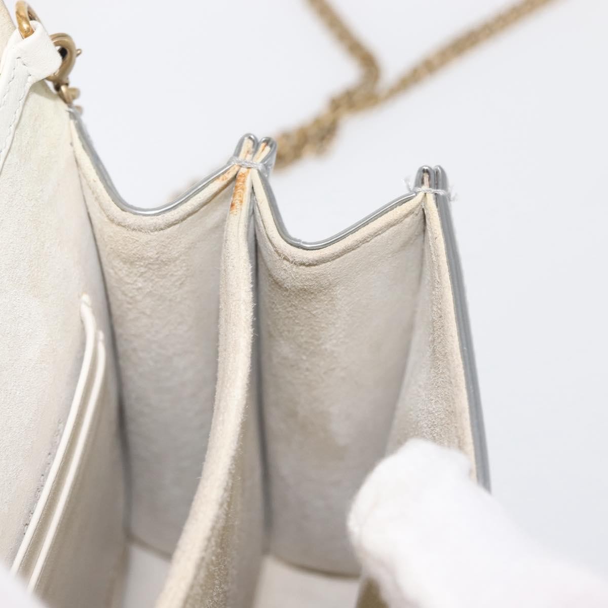 Christian Dior Ultra Matte Diorama Vertical Clutch on Chain Studded Leather, SILVER, PATENT_LEATHER, Clutche & pouche