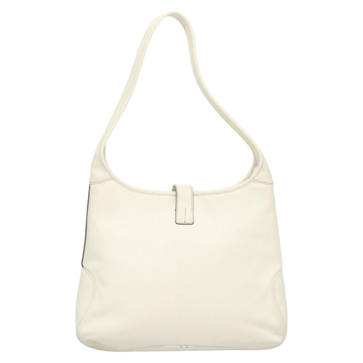 Salvatore Ferragamo Vintage Vara Hobo Leather, WHITE, LEATHER, Shoulder bag