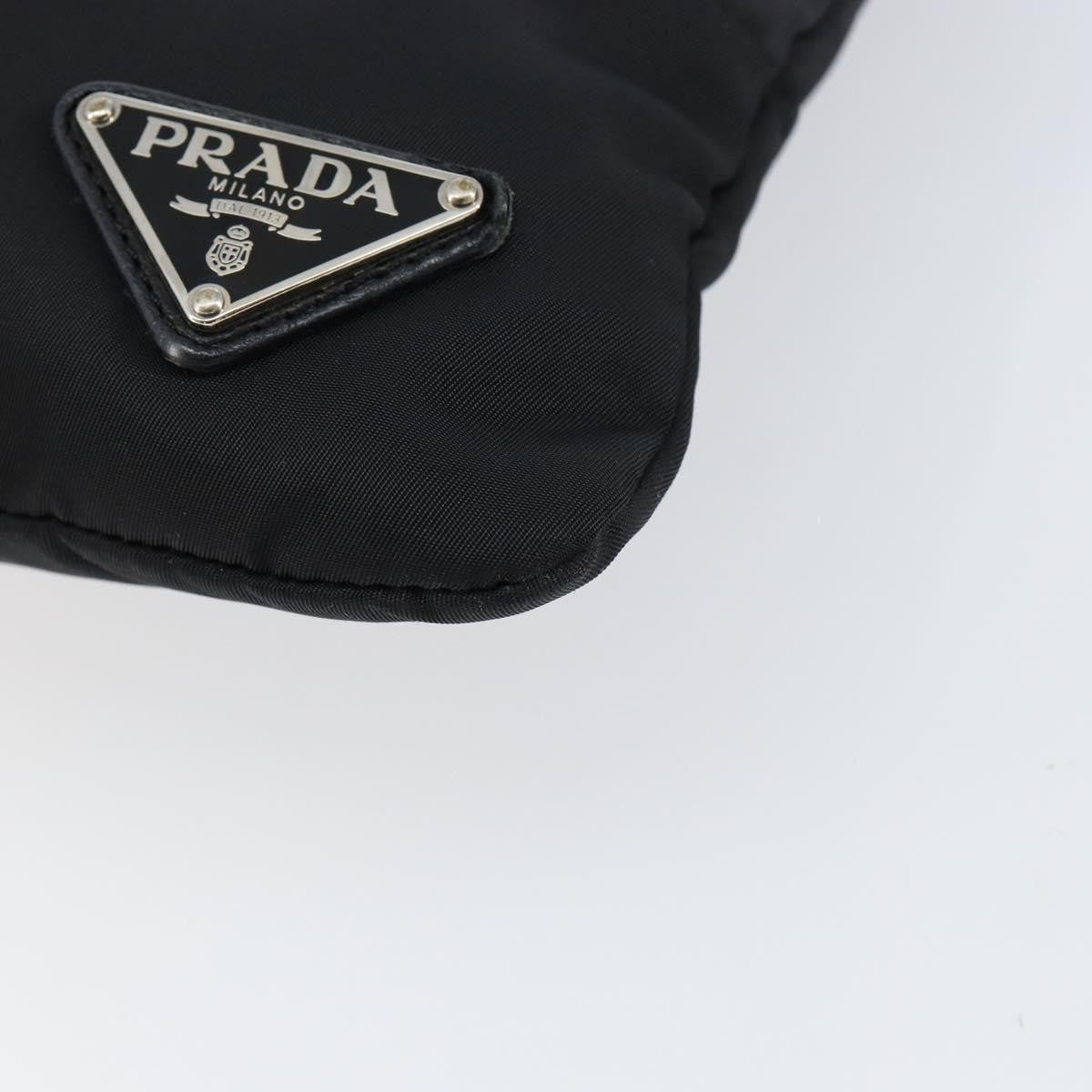 Prada Zip Messenger Bag Horizontal Quilt Tessuto, BLACK, NYLON, Shoulder bag