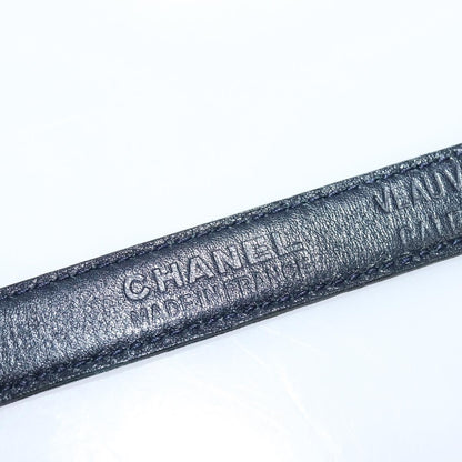 Chanel CC Belt Leather, BLACK, LEATHER, Belts