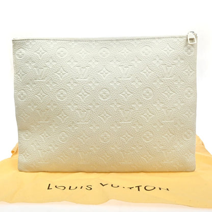 Louis Vuitton Pochette A4 Monogram Taurillon Leather, WHITE, LEATHER, Clutche & pouche