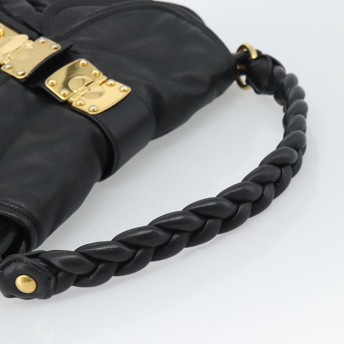 Miu Miu Coffer Convertible Satchel Leather, Black, Leather, Shoulder Bag