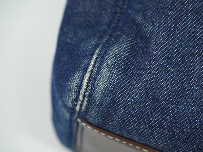 Chanel Vintage CC Tote Denim with Leather, NAVY, DENIM_JEANS, Tote bag