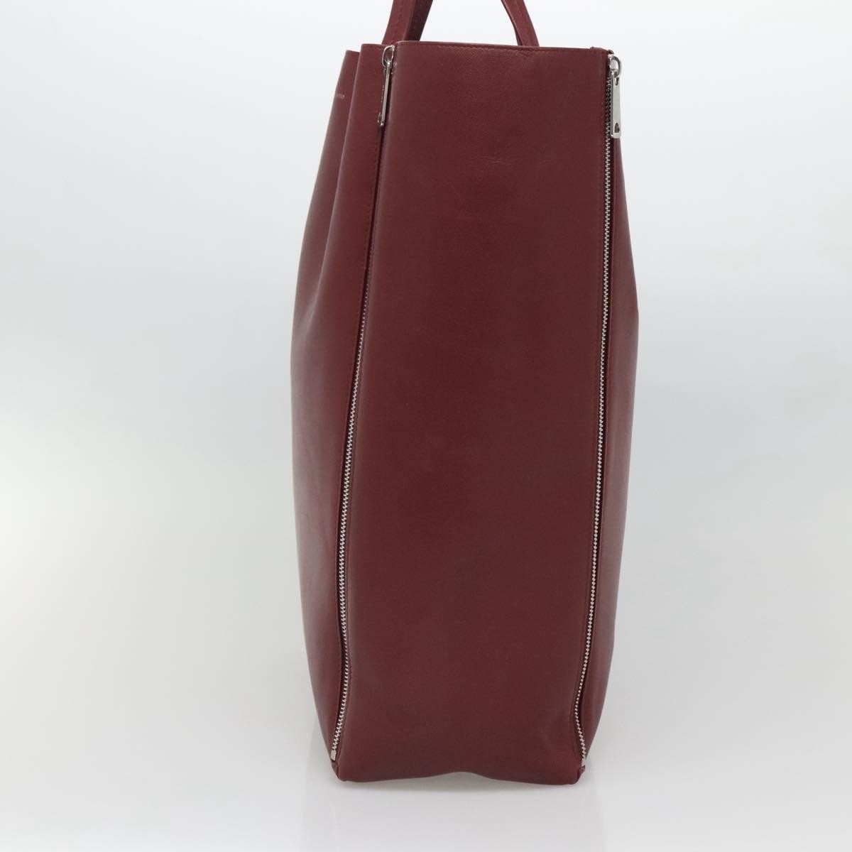 Celine Vertical Cabas Tote Leather, RED, LEATHER, Tote bag
