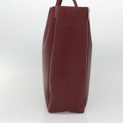 Celine Vertical Cabas Tote Leather, RED, LEATHER, Tote bag