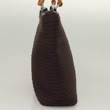 Gucci Vintage Bamboo Handle Tote Nylon, BROWN, SYNTHETIC, Tote bag