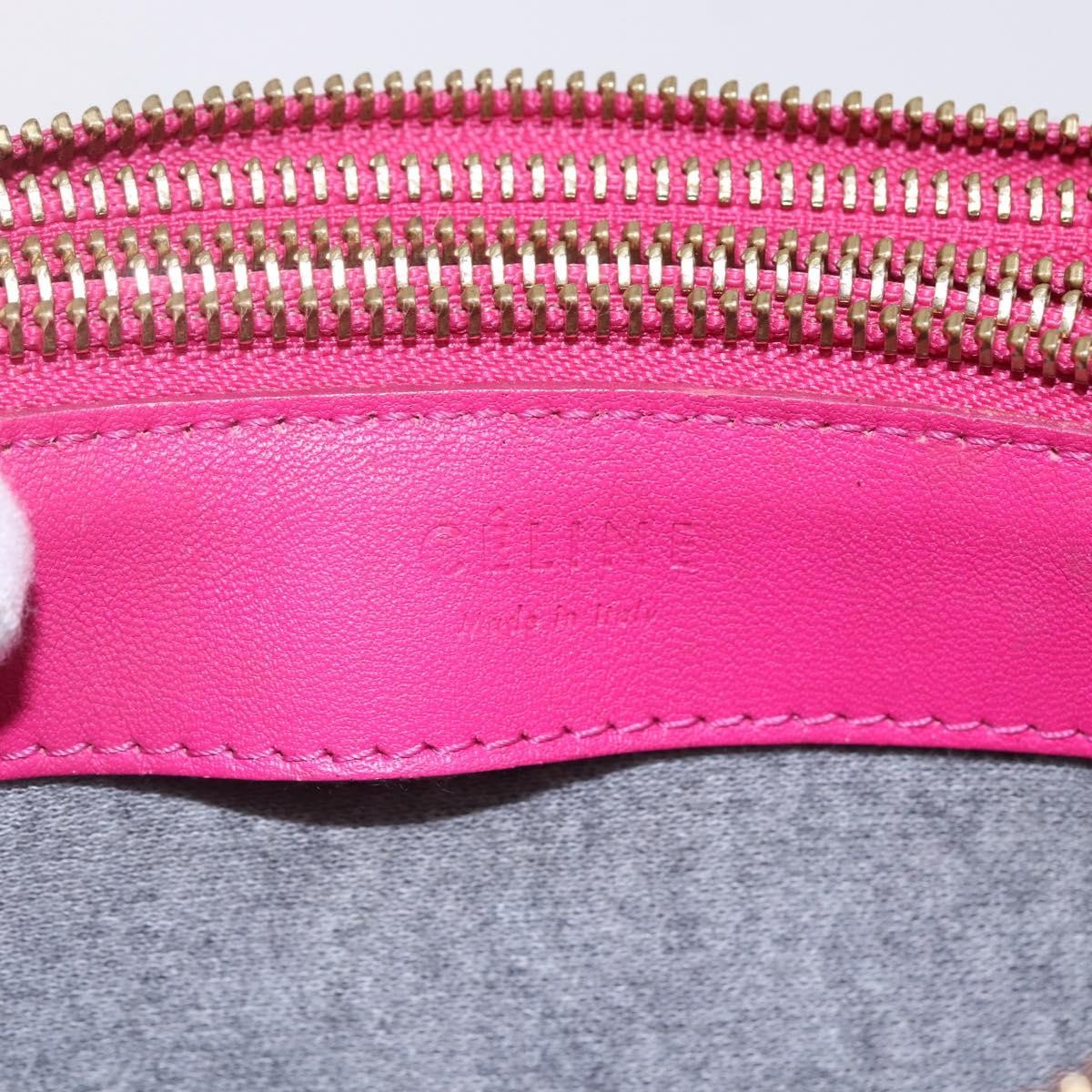 Celine Trio Crossbody Bag Leather, PINK, LEATHER, Shoulder bag