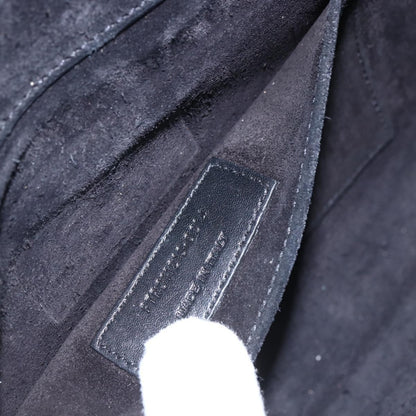 Saint Laurent Chyc Clutch Leather, BLACK, LEATHER, Clutche & pouche