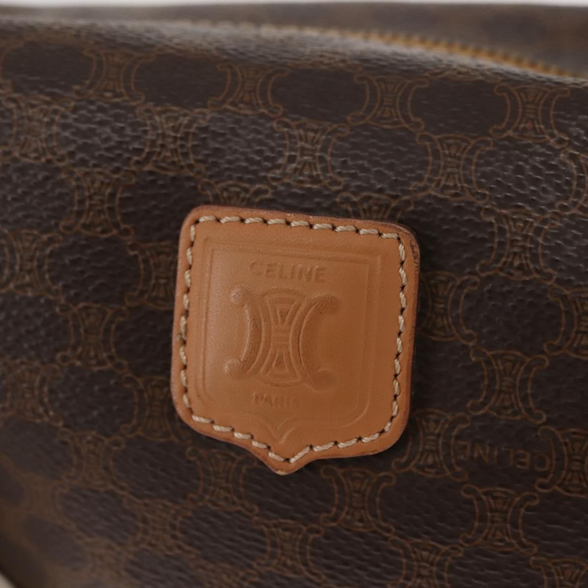 Celine Vintage Macadam Handbag Macadam, BROWN, CANVAS, Handbag