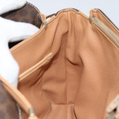 Celine Vintage Macadam Shoulder Bag Canvas and Leather, BROWN, CANVAS, Shoulder bag