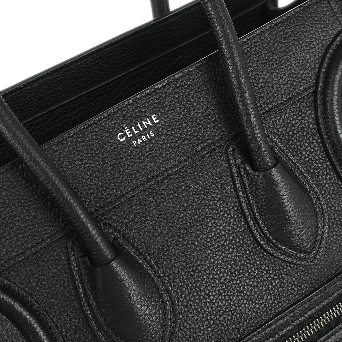 Celine Luggage Bag Smooth Leather, BLACK, LEATHER, Tote bag
