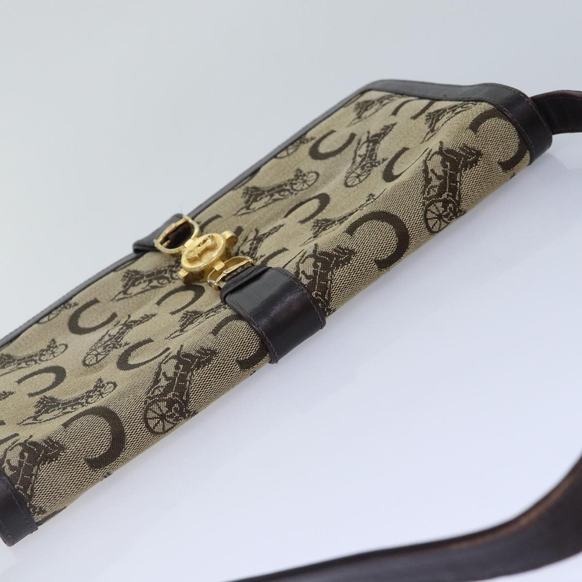 Celine Sulky Clutch Bag Canvas, BEIGE, CANVAS, Clutche & pouche