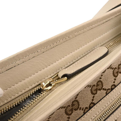 Gucci Front Zip Shoulder Bag GG Canvas, BEIGE, CANVAS, Shoulder bag