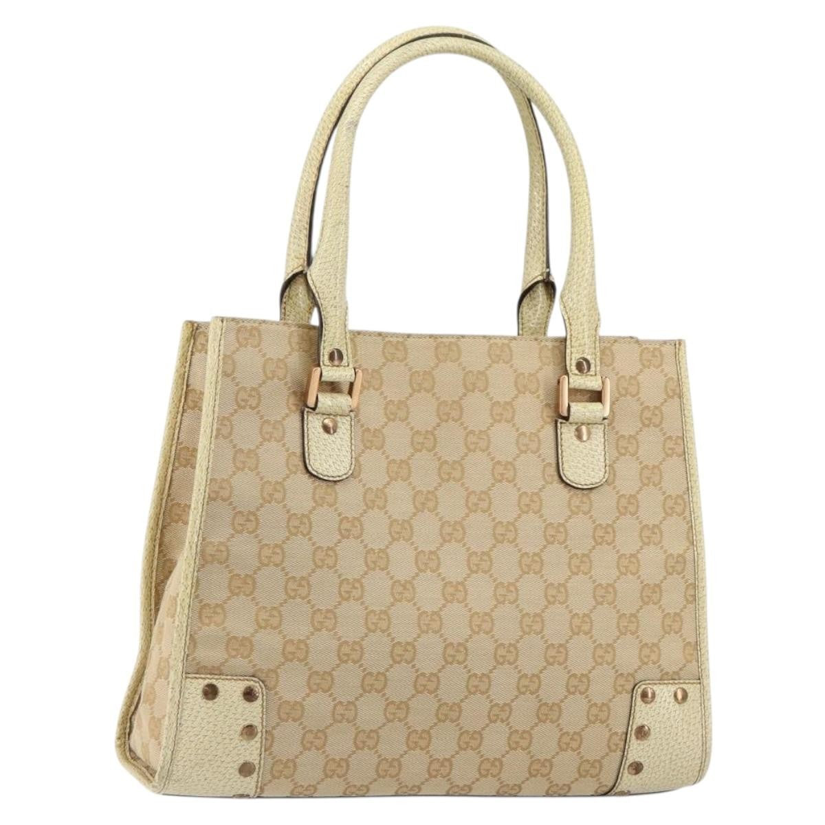 Gucci Open Tote GG Canvas, BEIGE, CANVAS, Tote bag