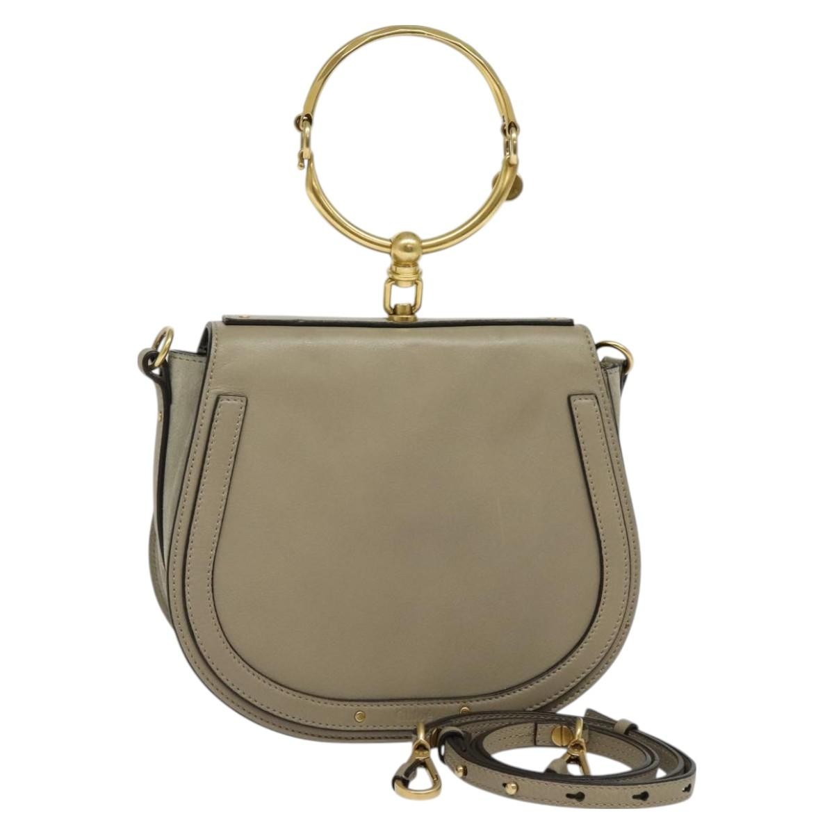 Chloe Nile Crossbody Bag Leather, BEIGE, LEATHER, Shoulder bag