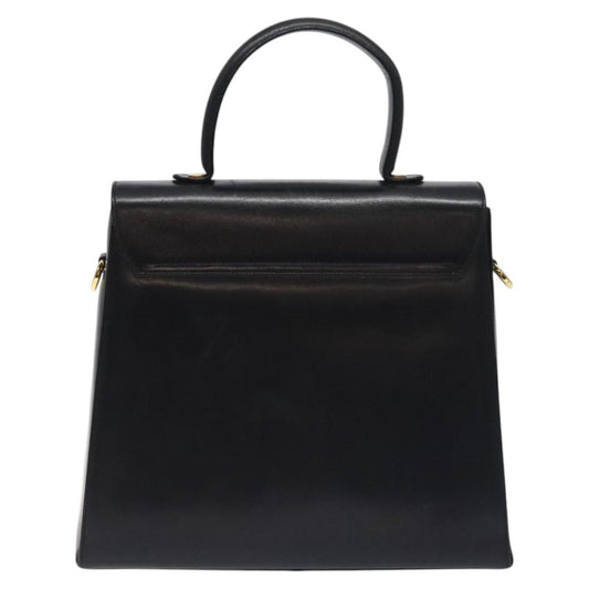 Salvatore Ferragamo Convertible Top Handle Bag Leather, BLACK, LEATHER, Handbag