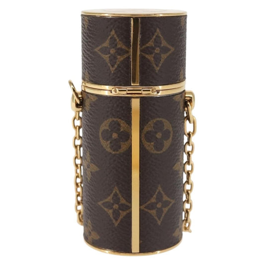 Louis Vuitton Lipstick Case on Chain Monogram Canvas, BROWN, CANVAS, Clutche & pouche