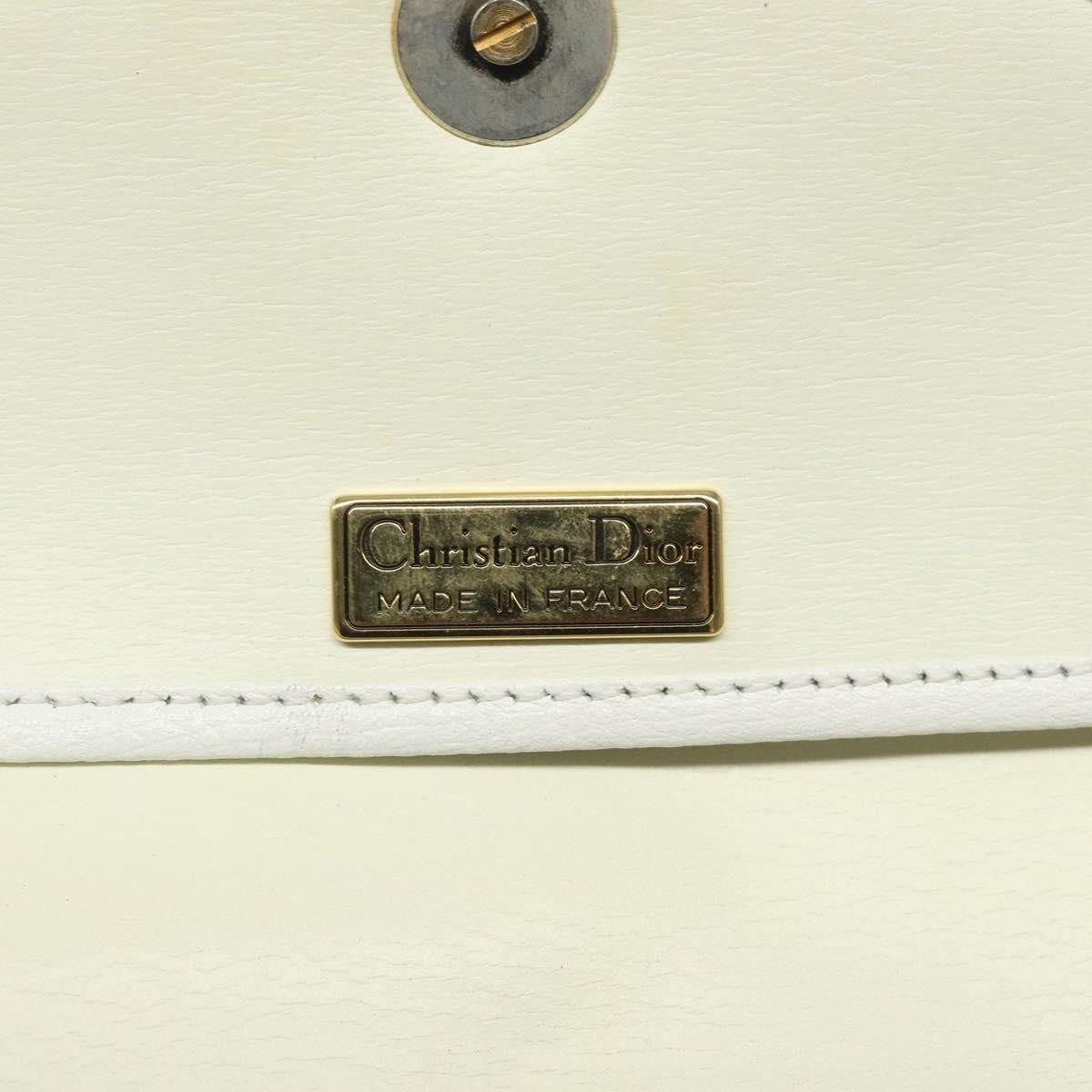 Christian Dior Flap Shoulder Bag Leather, WHITE, LEATHER, Shoulder bag