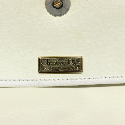 Christian Dior Flap Shoulder Bag Leather, WHITE, LEATHER, Shoulder bag