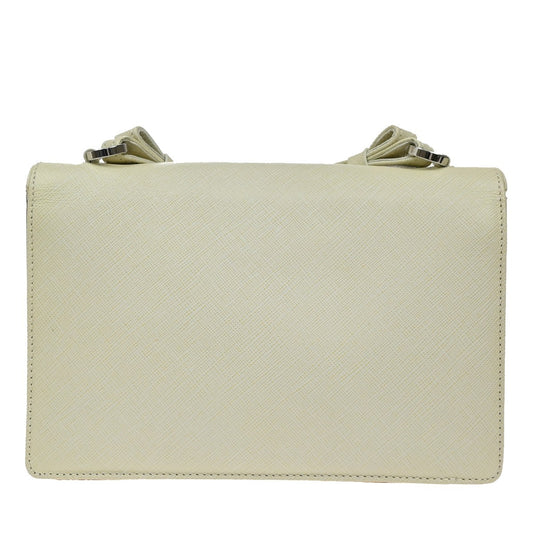 Salvatore Ferragamo Gancini Shoulder Bag Leather, WHITE, LEATHER, Shoulder bag