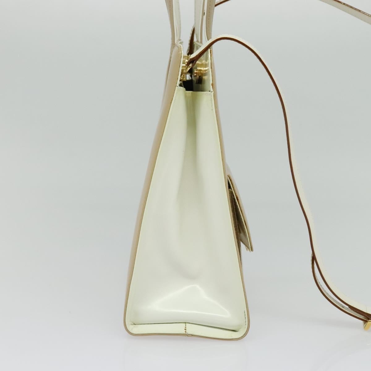 Salvatore Ferragamo Gancini handbag Patent leather, BEIGE, PATENT_LEATHER, Handbag