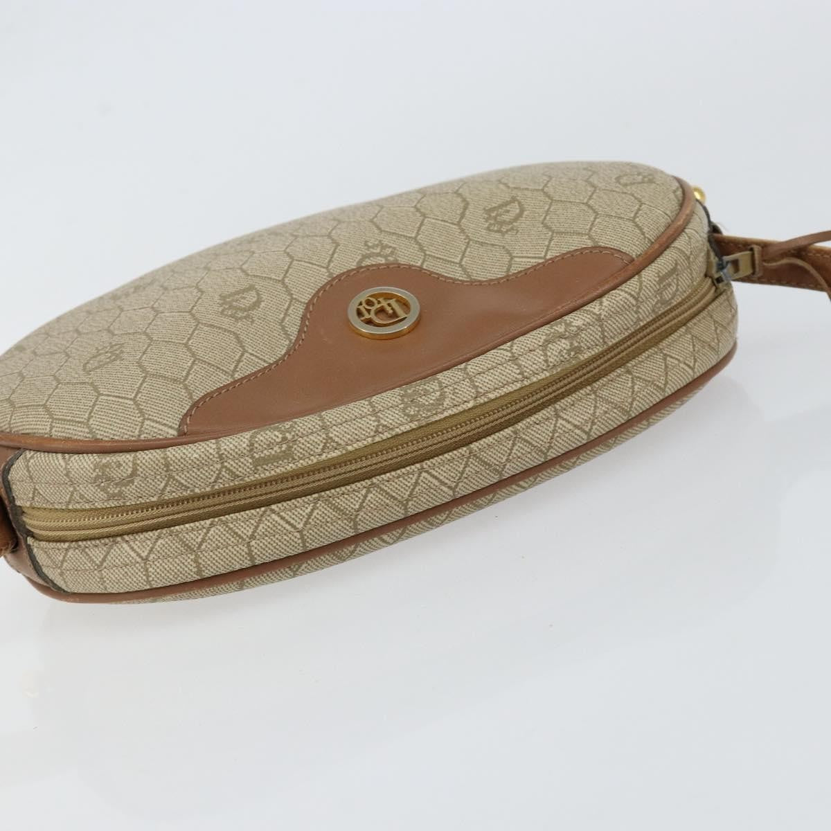 Christian Dior Vintage Honeycomb Shoulder Bag Canvas, BEIGE, CANVAS, Shoulder bag