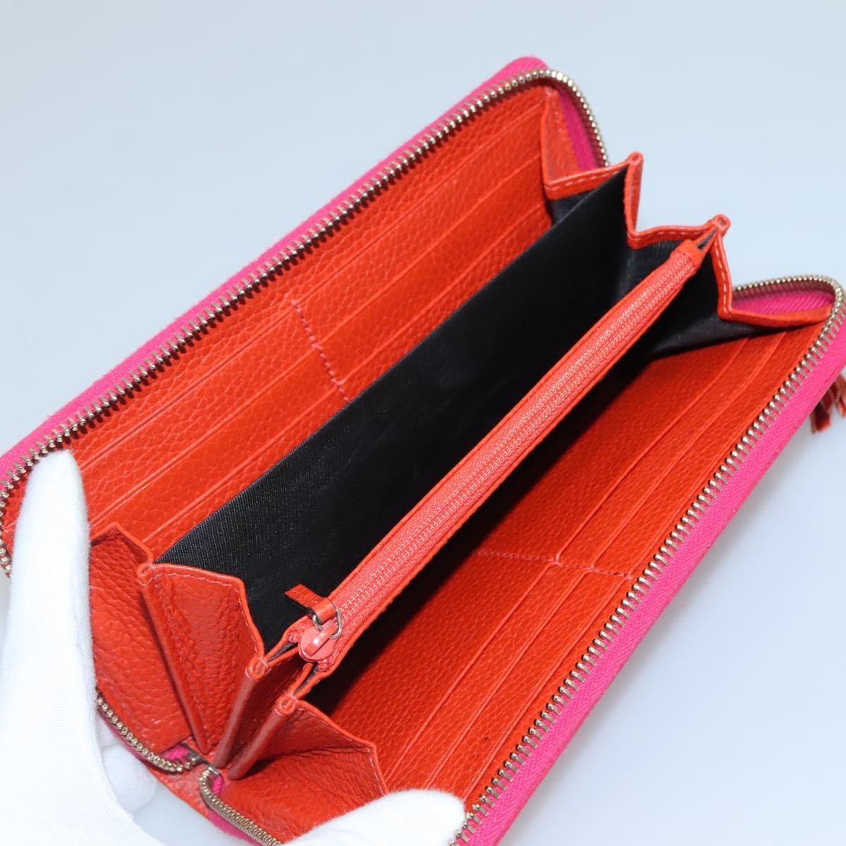 Gucci Bamboo Tassel Zip Wallet Leather, PINK, LEATHER, Wallets