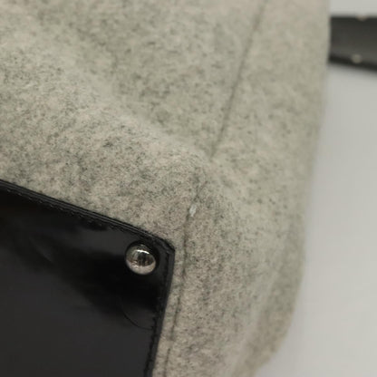Fendi 2Jours Bag Felted Wool and Astrakhans, GRAY, WOOL, Tote bag