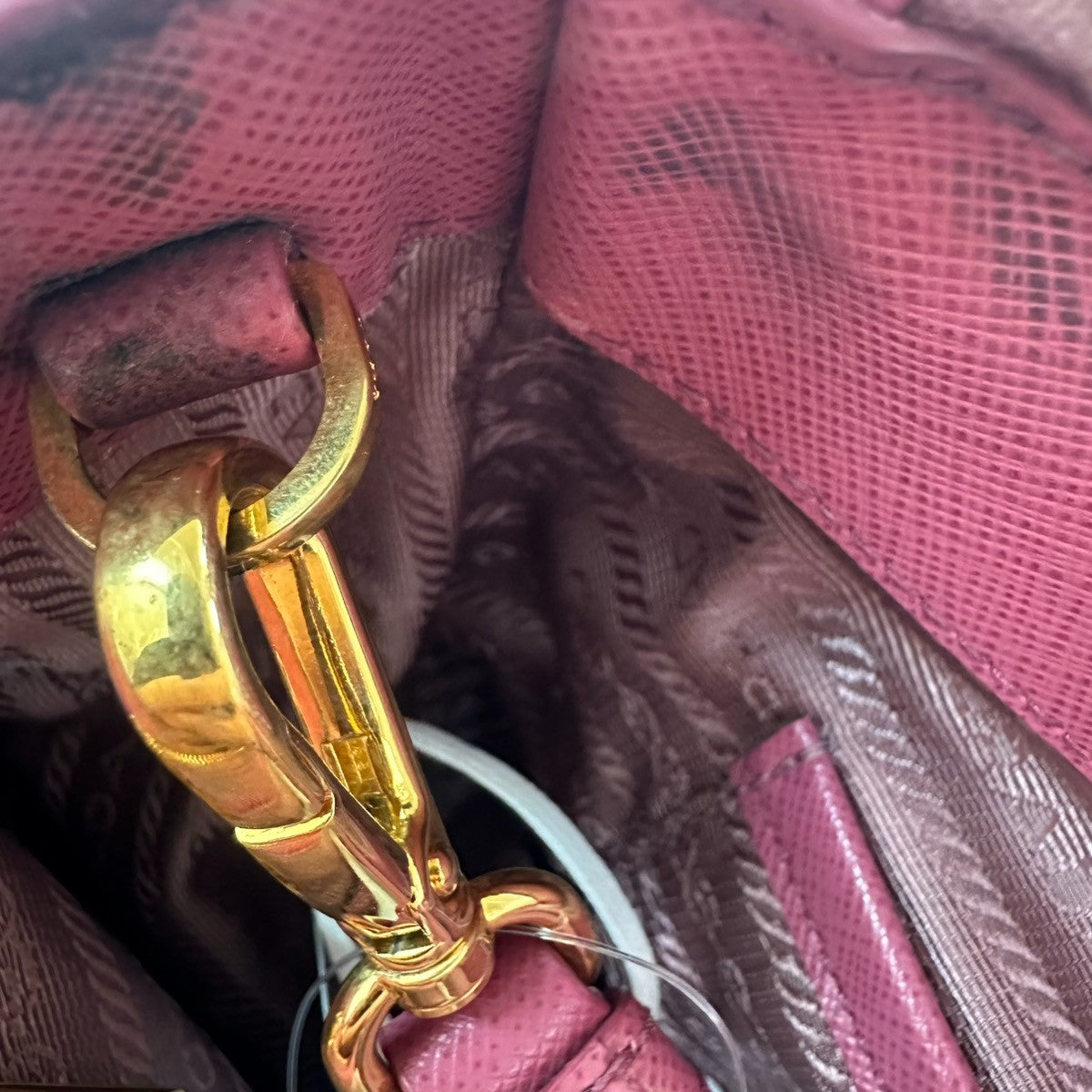 Prada Lux Open Tote Saffiano Leather, Pink, Leather, Tote Bag