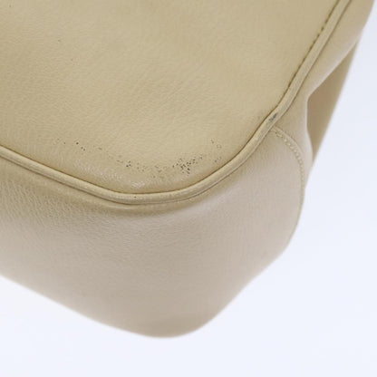 Salvatore Ferragamo Gancini Shoulder Bag Leather, BEIGE, LEATHER, Shoulder bag