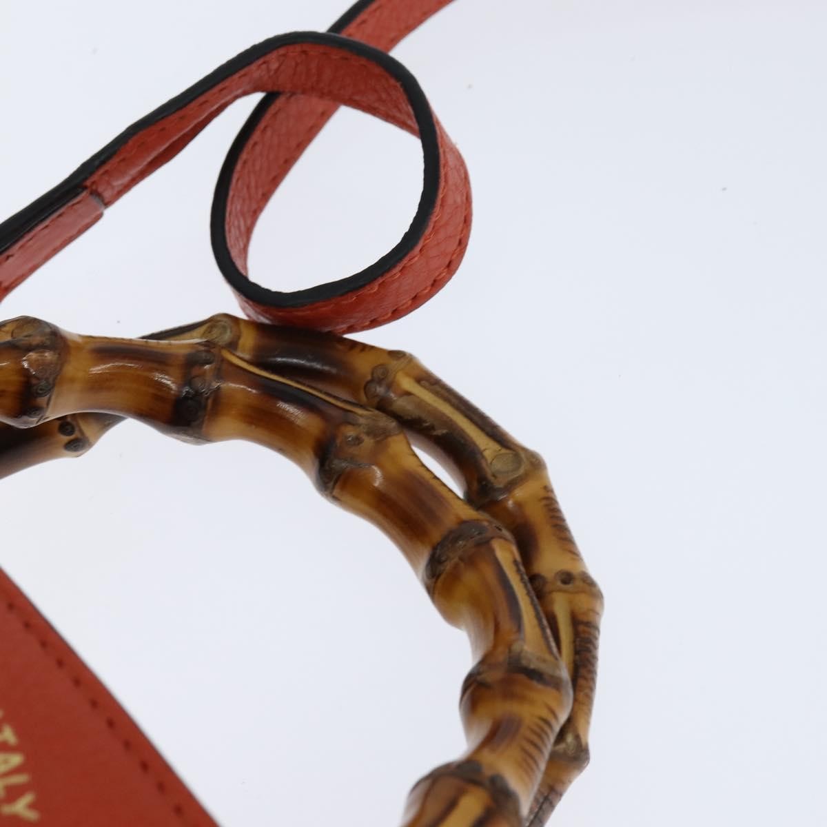 Gucci Bamboo Shopper Tote Leather, ORANGE, LEATHER, Handbag