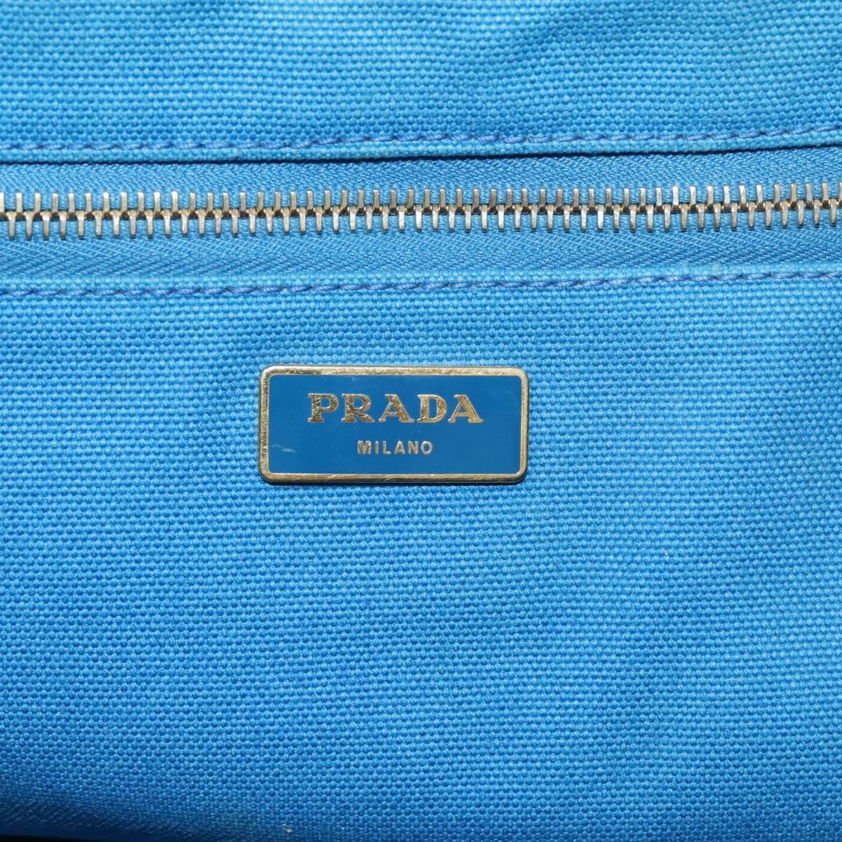 Prada Canapa Convertible Tote Canvas, BLUE, CANVAS, Tote bag