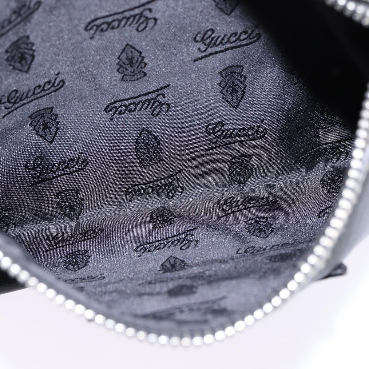 Gucci Front Zip Messenger Leather, BLACK, LEATHER, Shoulder bag