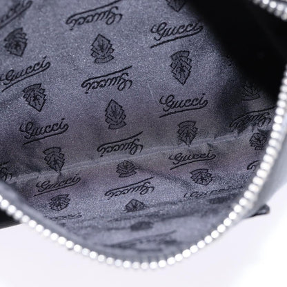 Gucci Front Zip Messenger Leather, BLACK, LEATHER, Shoulder bag