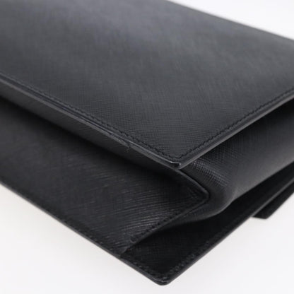 Salvatore Ferragamo Gancini handbag Leather, BLACK, LEATHER, Shoulder bag