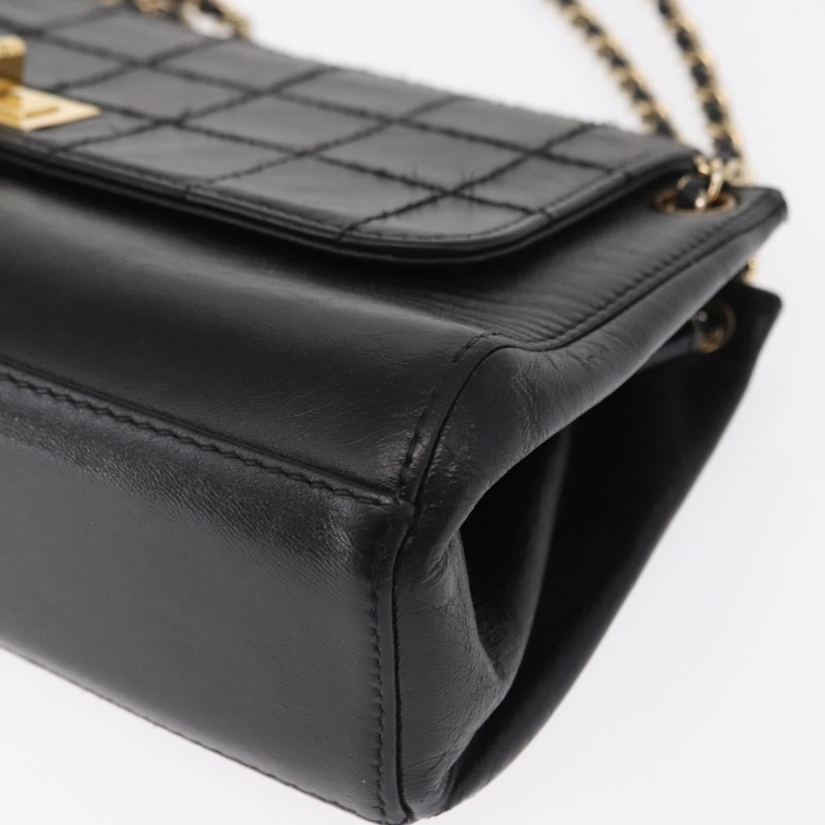 Chanel Chocolate Bar Accordion Reissue Flap Bag Quilted Lambskin, BLACK, LEATHER, Shoulder bag