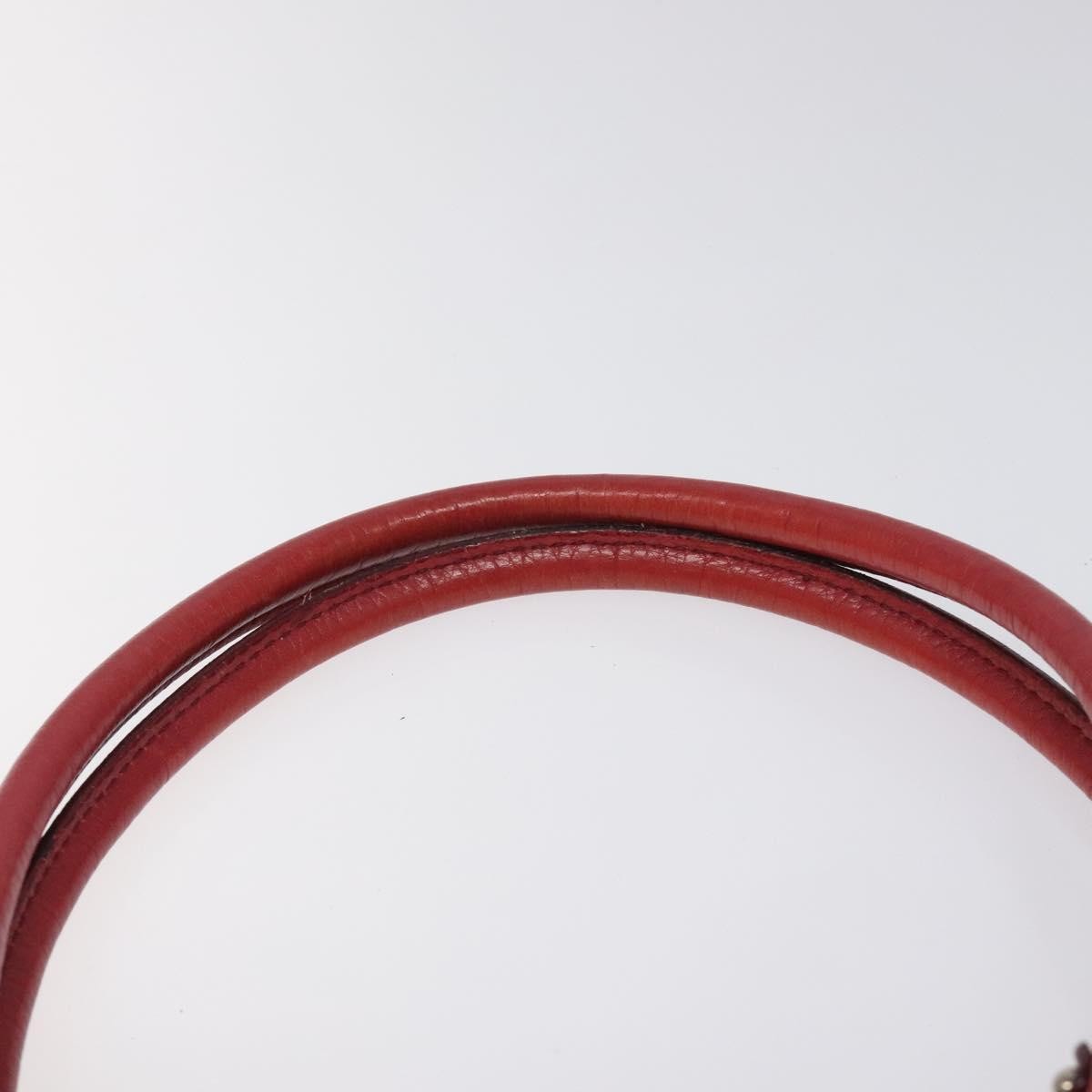 Salvatore Ferragamo Gancini handbag Leather, RED, LEATHER, Handbag