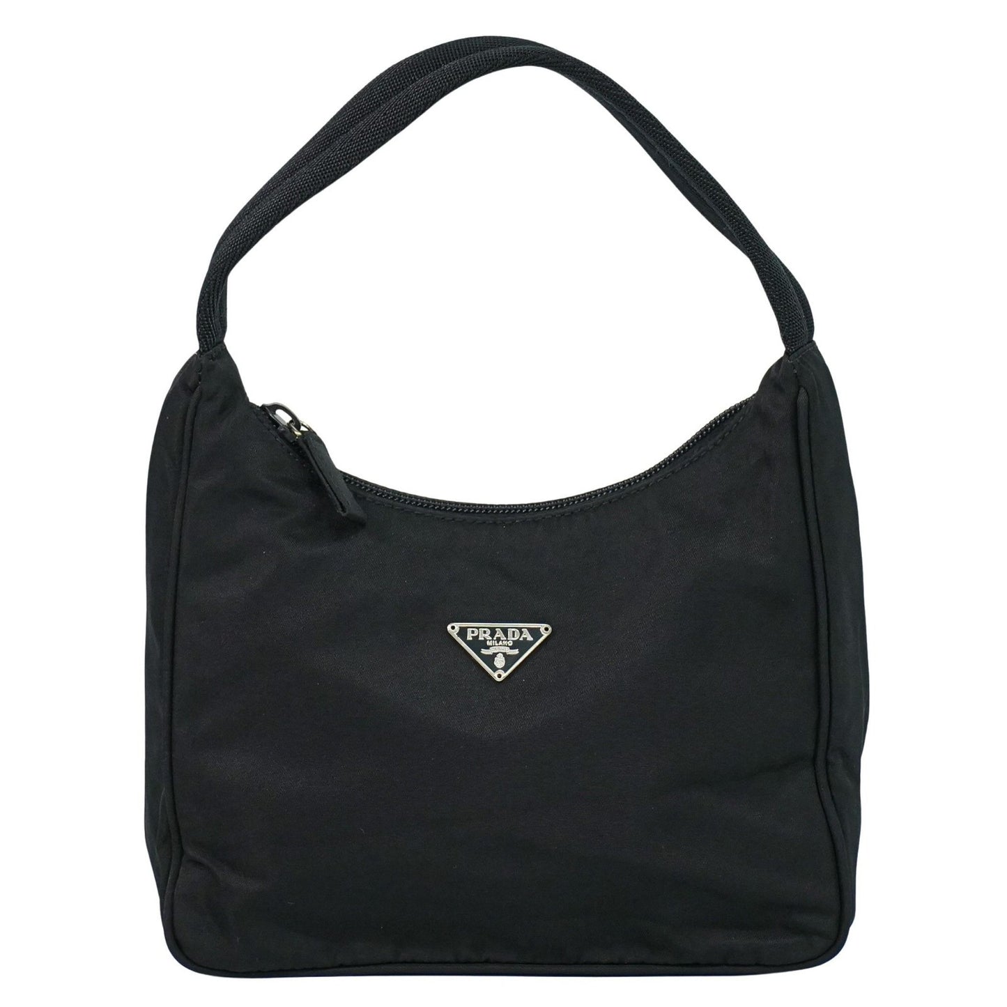Prada Hobo Tessuto, BLACK, NYLON, Handbag