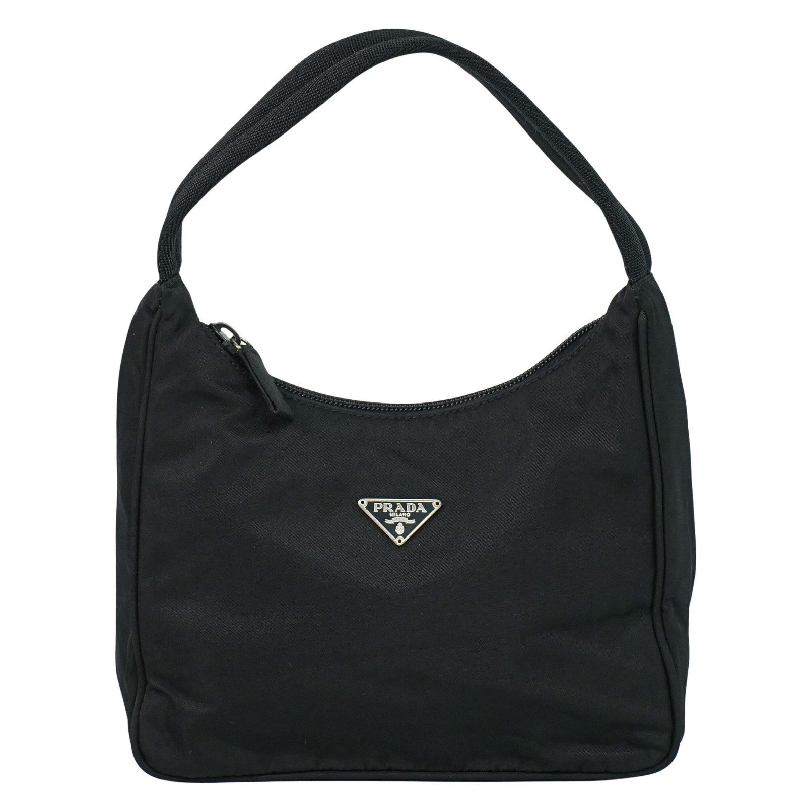 Prada Hobo Tessuto, BLACK, NYLON, Handbag