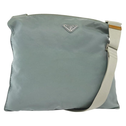 Prada Flat Messenger Bag Tessuto, BLUE, NYLON, Shoulder bag