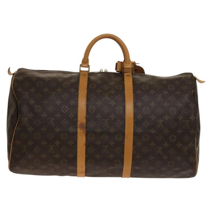 Louis Vuitton Keepall Bag Monogram Canvas, BROWN, CANVAS, Travel bag