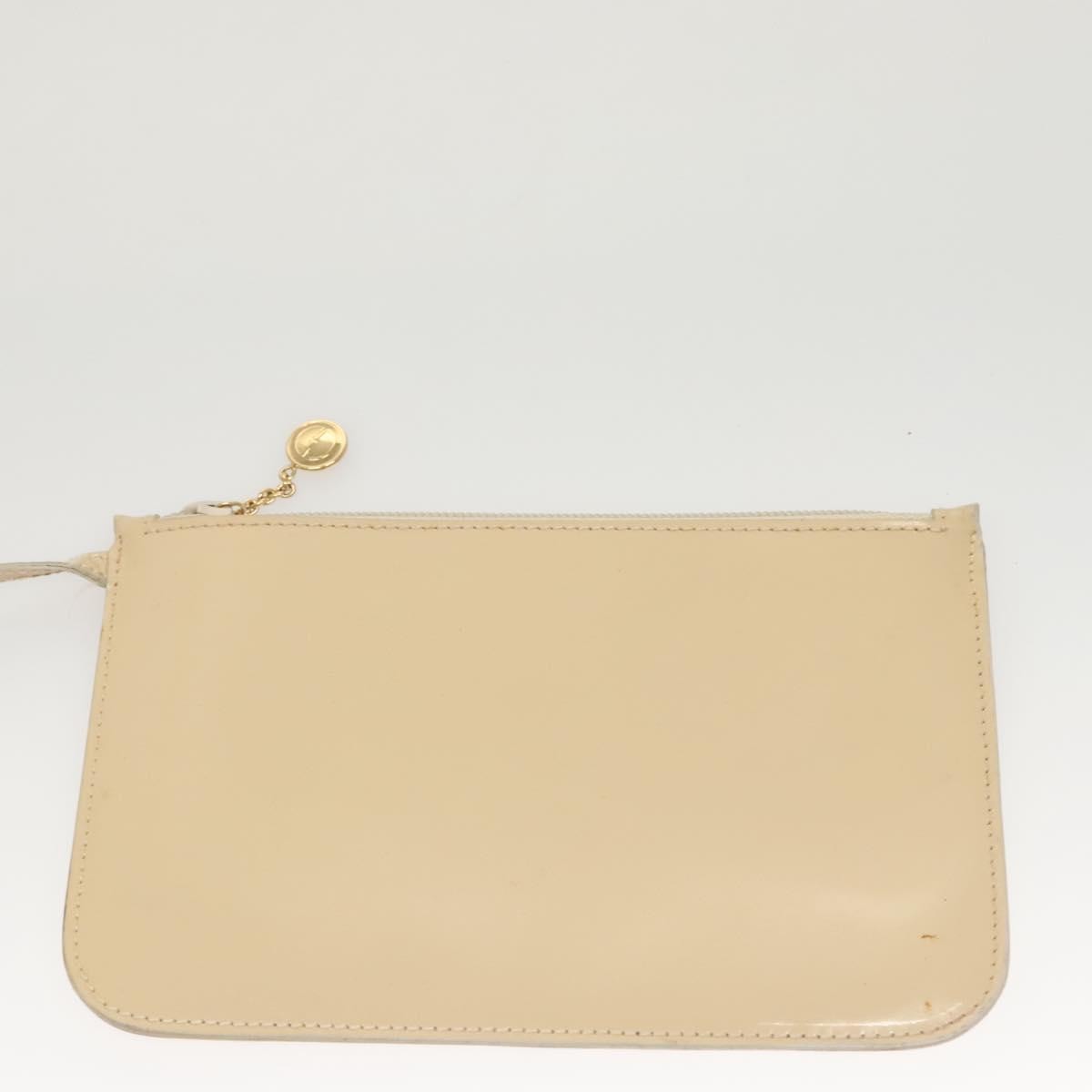 Gucci Vintage Handbag Enamel, BEIGE, PATENT_LEATHER, Handbag
