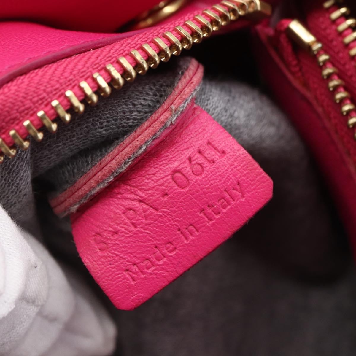 Celine Trio Crossbody Bag Leather, PINK, LEATHER, Shoulder bag